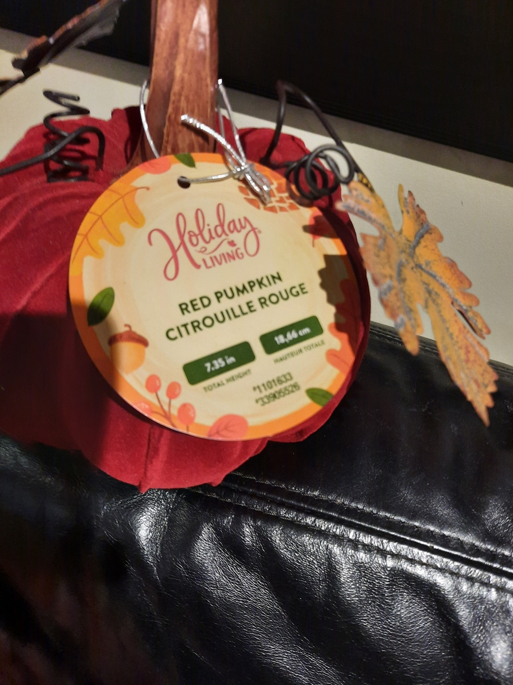 NWT Collectible Holiday Living Red Decorative Pumpkin 7.35"